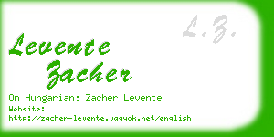 levente zacher business card